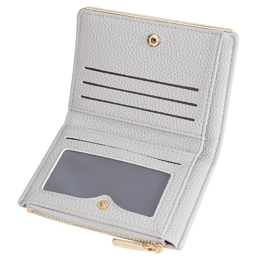 BAELLERRY N8344 Small Wallet Floral Embroidery PU Leather Zipper Pocket Coin Purse Card Holder