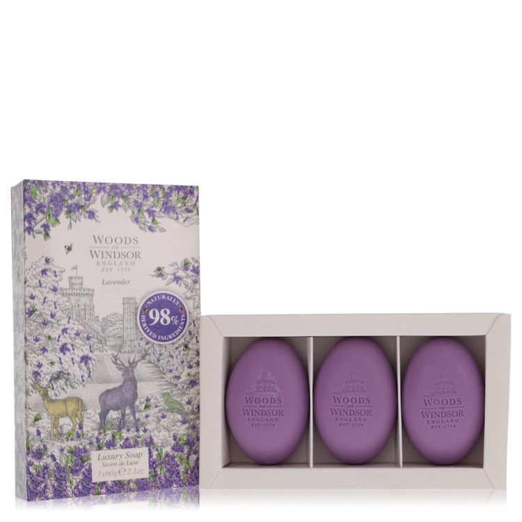 Lavender Fine English Soap by Woods Of Windsor 3 x 62 ml
