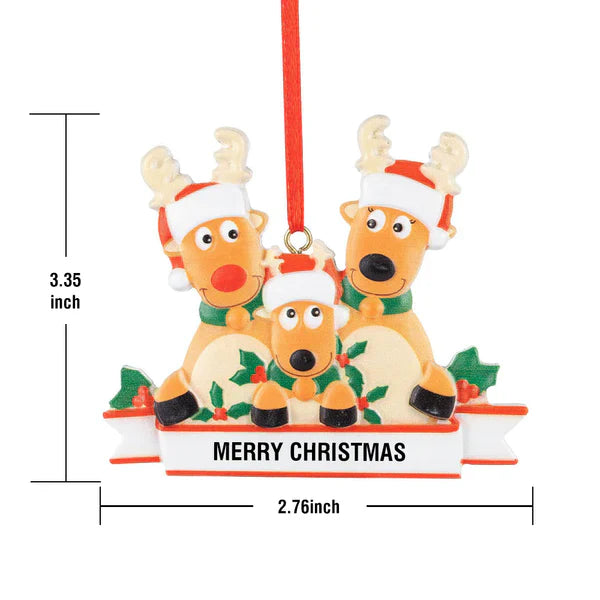 Custom Name Reindeer Family Xmas Ornament Personalized Christmas Decoration Gifts