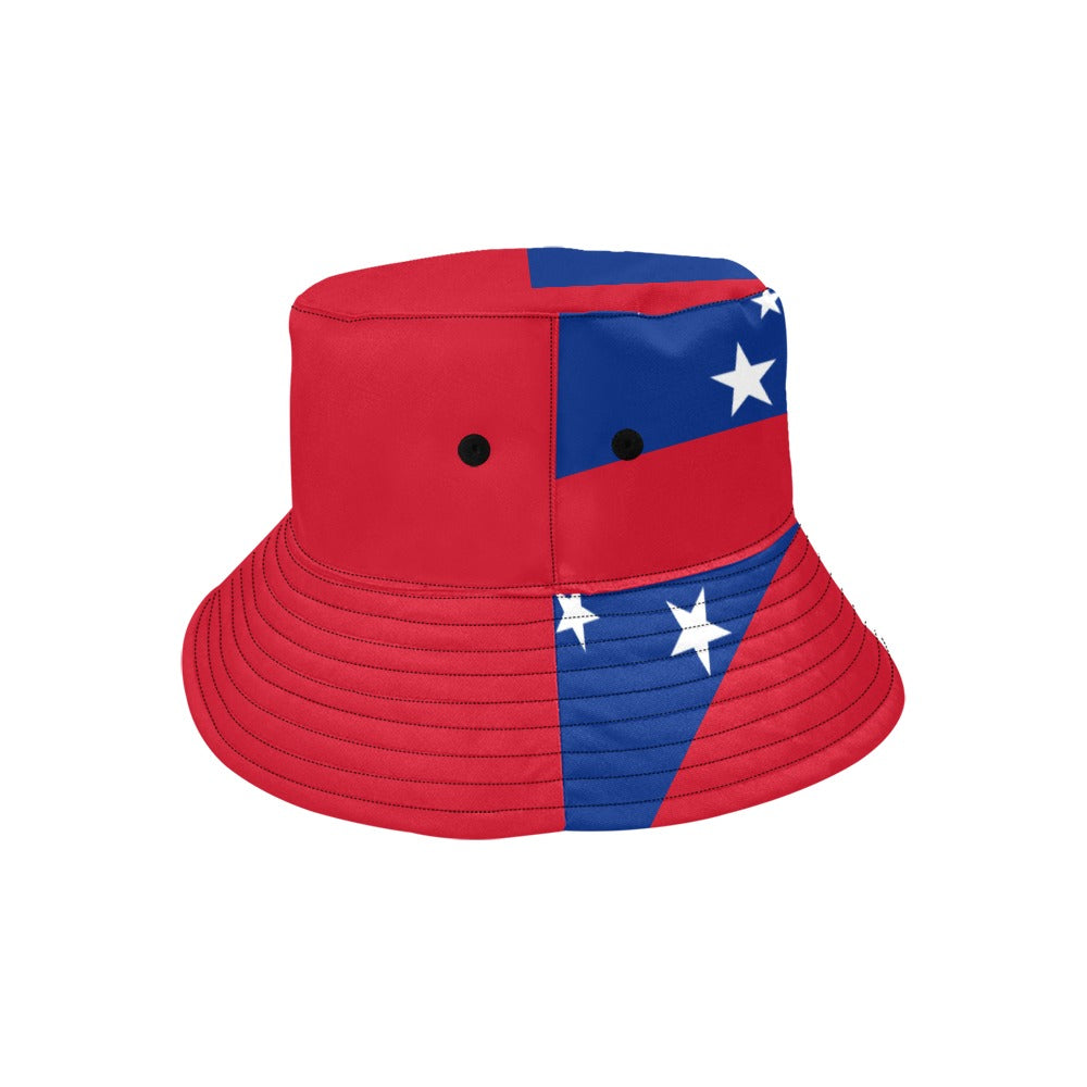Stylish Men's Samoa Flag Print Bucket Hat - Chino Cotton Twill, Summer Fashion