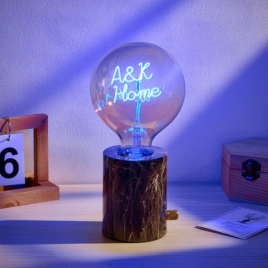 Custom Text Vintage Edison Led Filament Modeling Lamp Soft Light Bulbs Decorative Warm Yellow Light Led