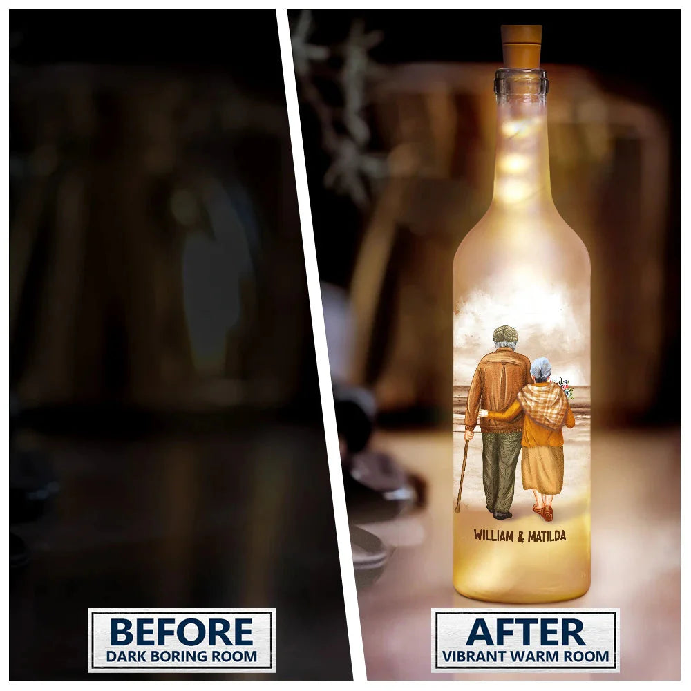 Couple To My Wife Our Home Ain't No Castle - Personalized Bottle Light