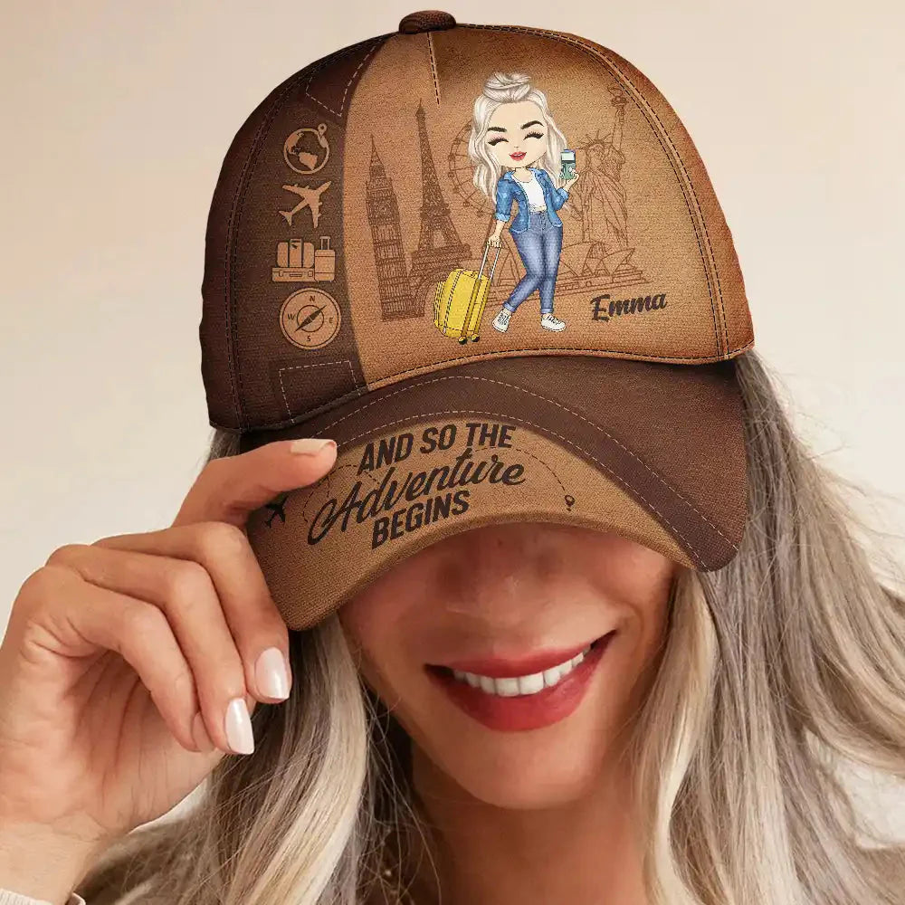 Just A Girl Boy Loves Traveling - Personalized Classic Cap