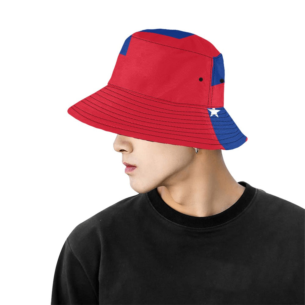 Stylish Men's Samoa Flag Print Bucket Hat - Chino Cotton Twill, Summer Fashion
