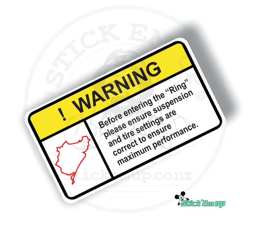 Warning! Ring sticker
